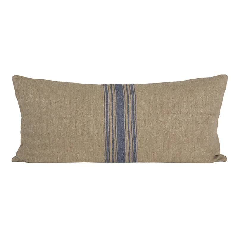 Funda Cojín Lino Amiens Natural/Blue 55x110 cm - 55x110 cm