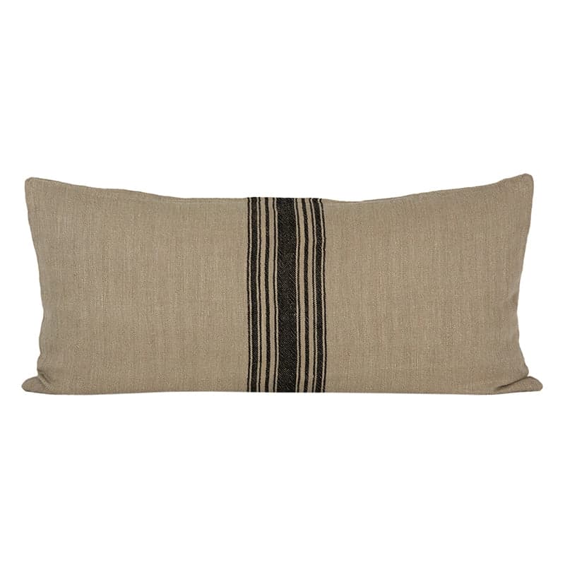 Funda Cojín Lino Amiens Natural/Negro 55x110 cm - 55x110 cm