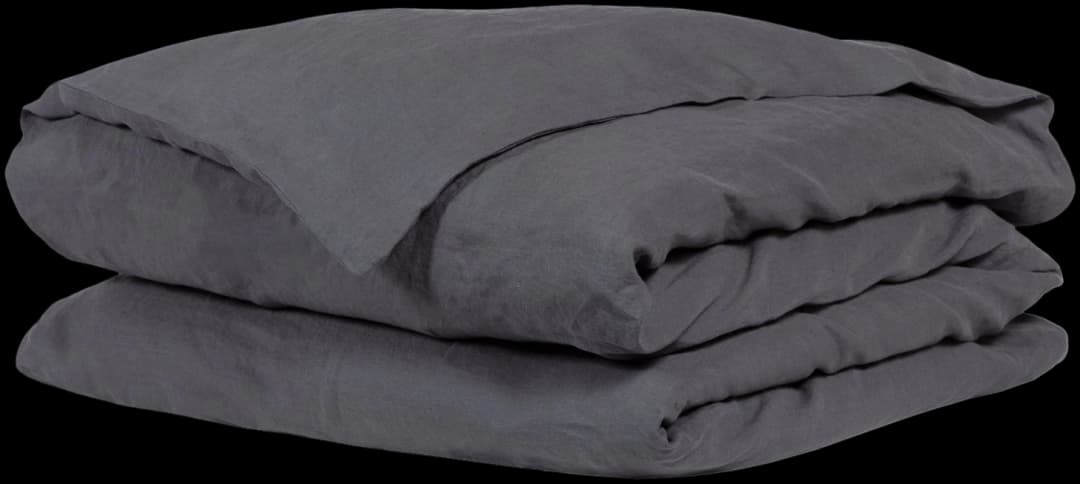 Funda de plumón Lino Gris Granito con fundas de almohadas