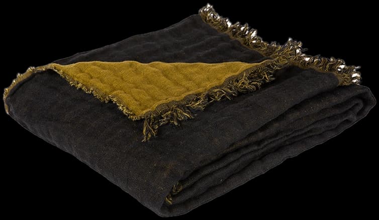 Manta Lino Baya Noir / Olive