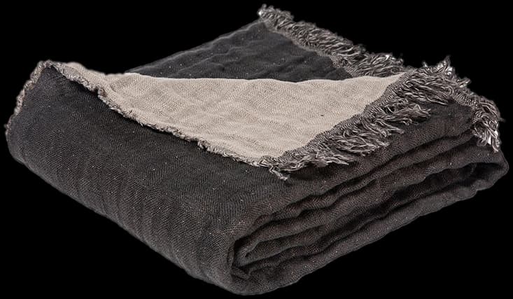 Manta Lino Baya Charbon / Naturel