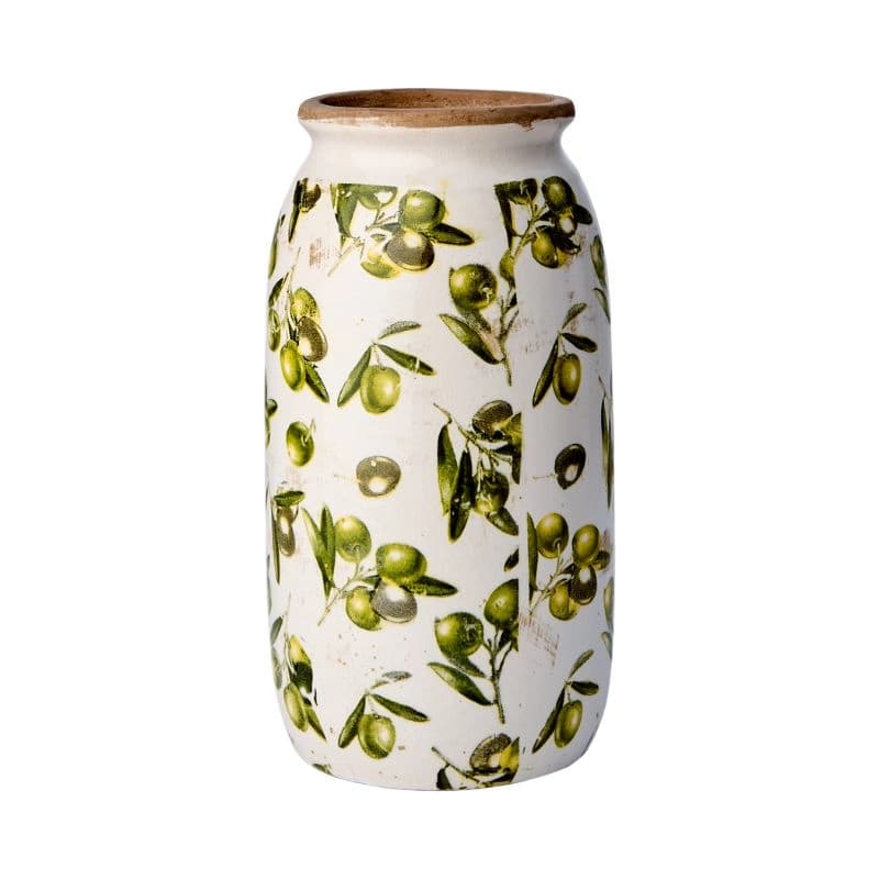 Florero OLIVE Blanco/Verde, Ø11/13xH25 cm