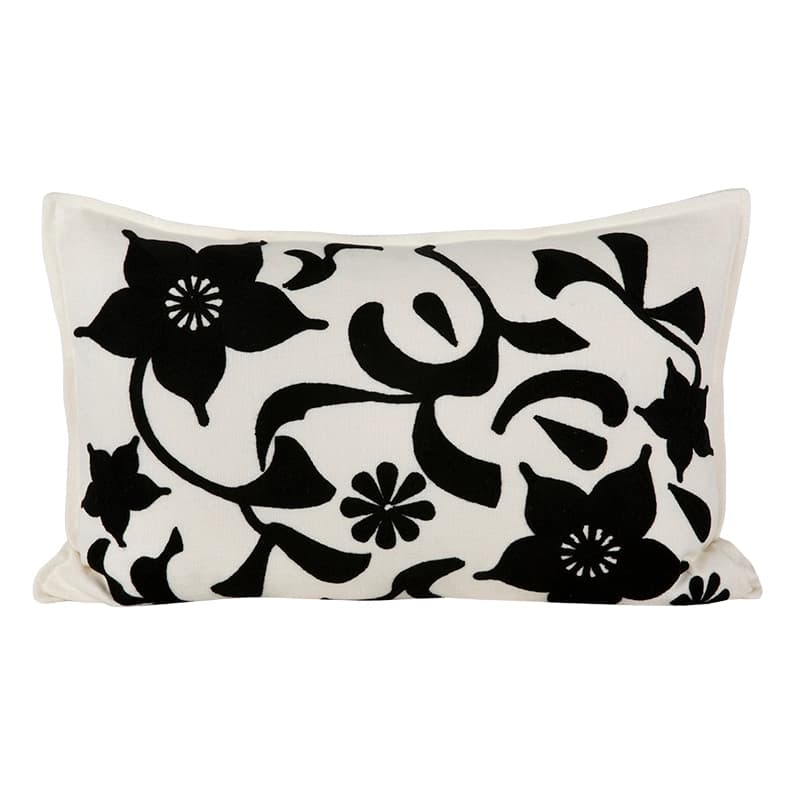 Funda Cojin Bordado Chiara Noir 40x60 cm - 40x60 cm