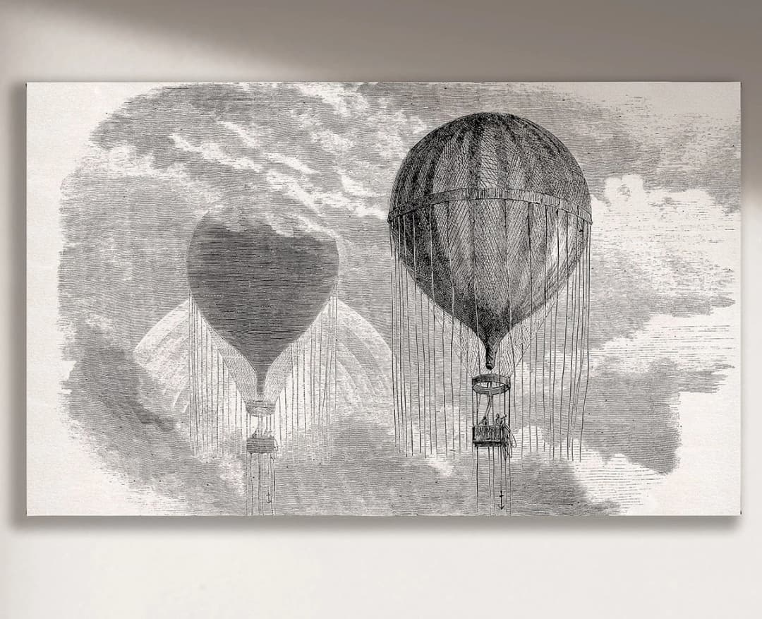 Cuadro Globos horizontal - 140x90 cm / Lona tensada con bastidor