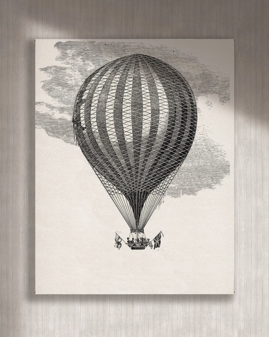 Cuadro Globo blanco vertical - 70x90 cm / Lona tensada con bastidor