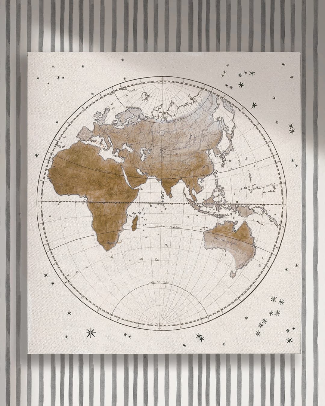 Cuadro Mapa Occidente vertical - 110x120 cm / Lona tensada con bastidor