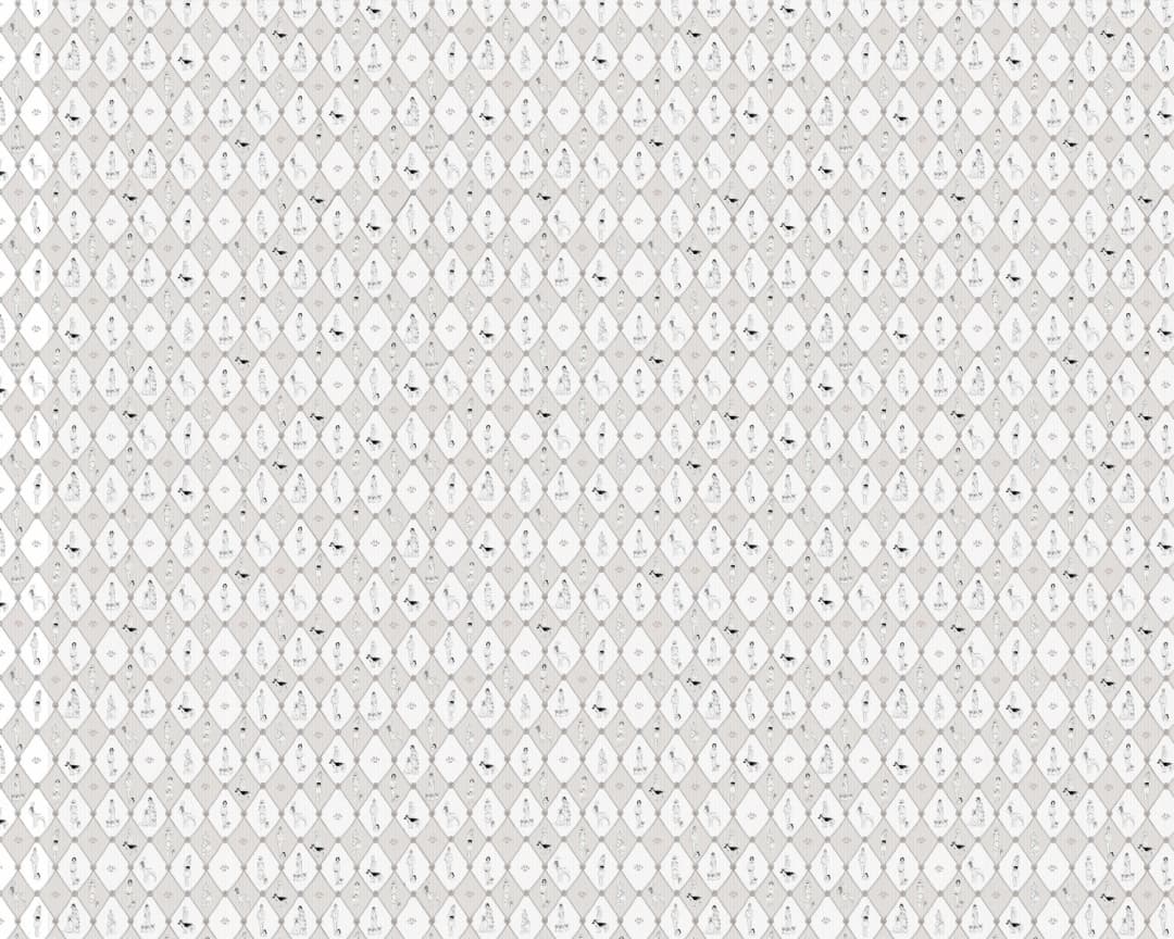 Papel mural Perros Rombos Blanco Beige (Manuel Santelices)