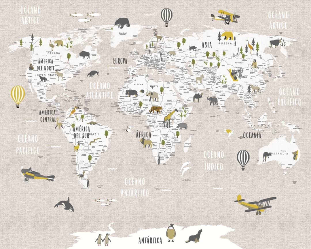 Mapa Animales Beige