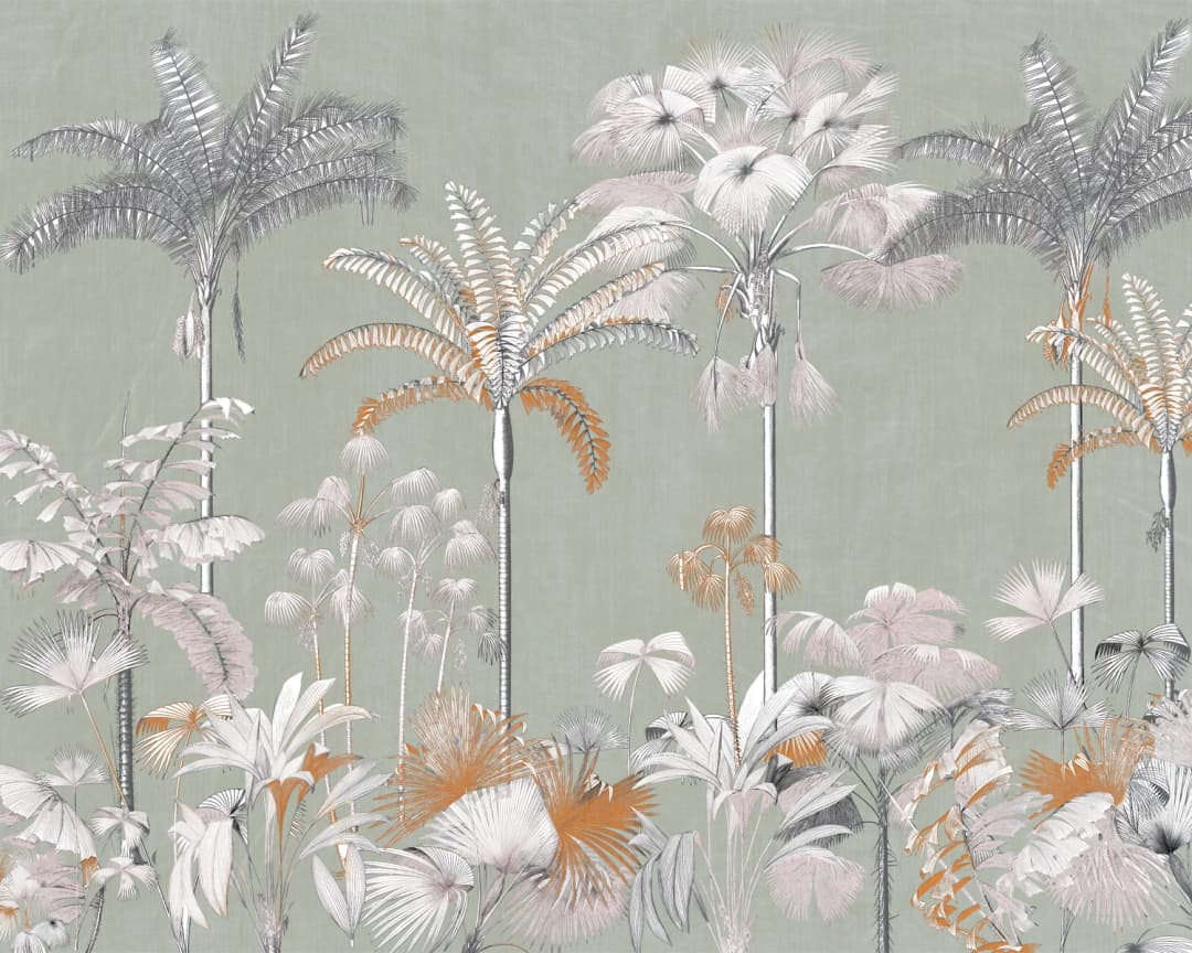 Papel mural Guinea Verde Rosa