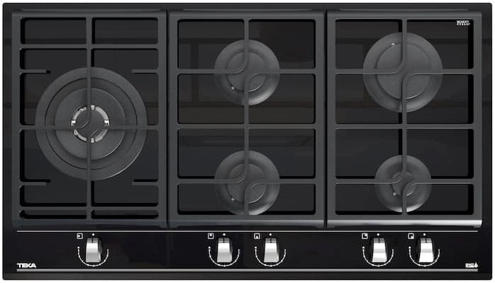Encimera Cristal Gas 5 Quemadores GZC 95320 Negro Teka