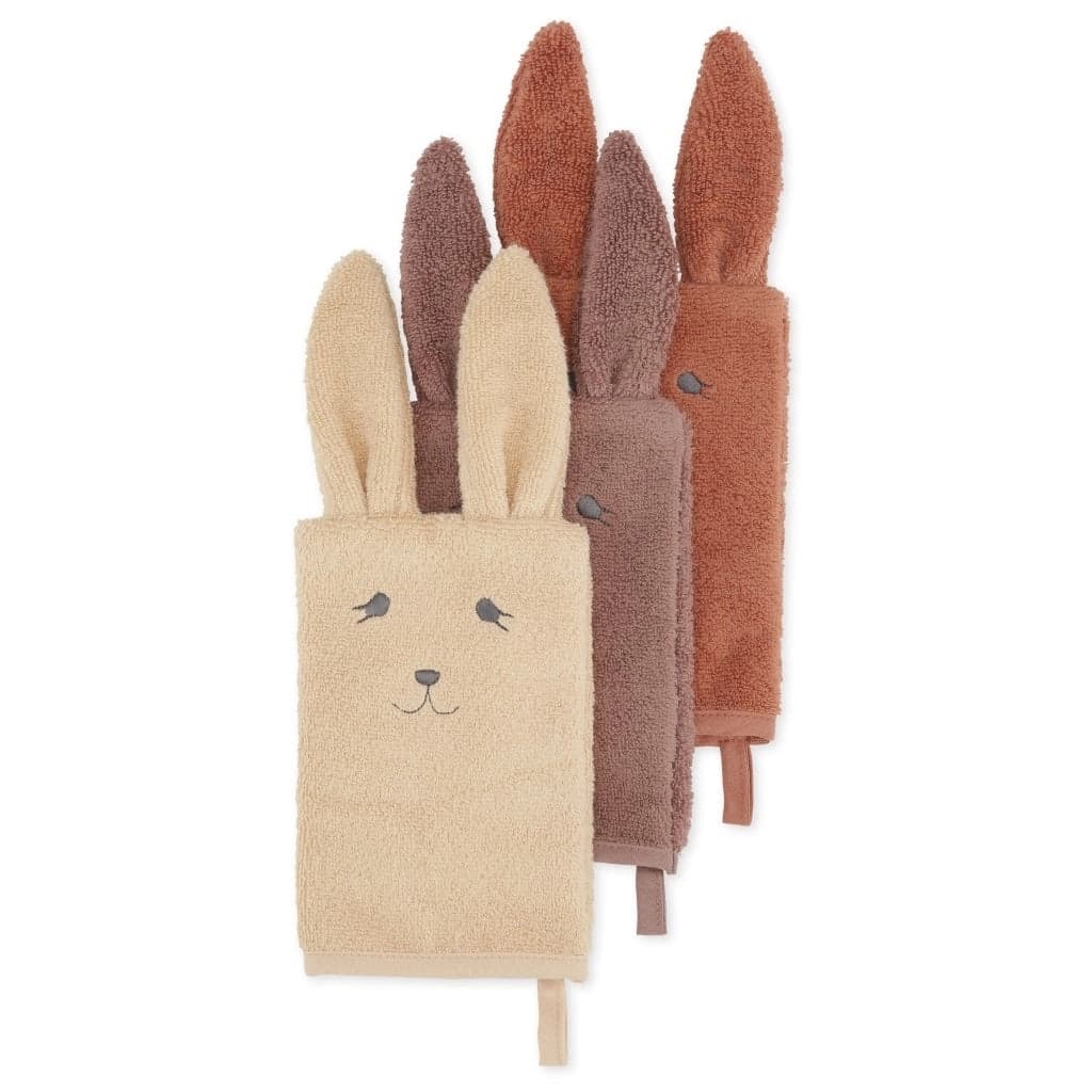 Set 3 Guantes De Baño Washcloth - Rose Bunny