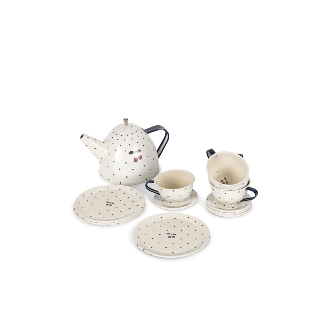 Set de té metálico - Blue dot