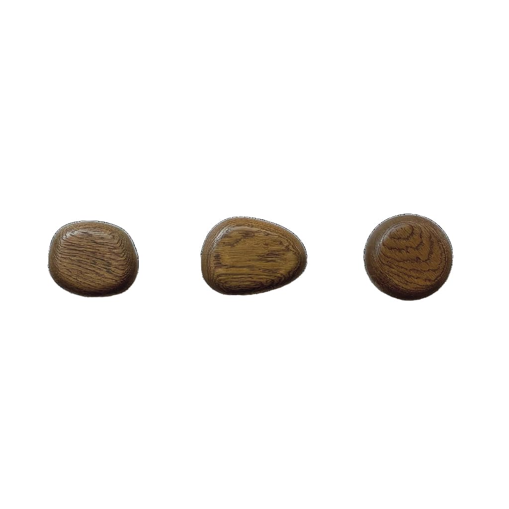 Set de 3 perchas - wooden stone - Nogal