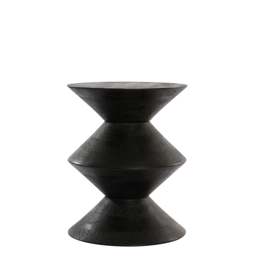 Mesa lateral Zig-Zag - Dark brown - 40x50 cm