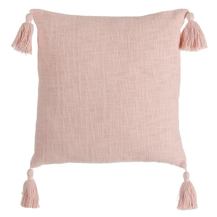Cojin Cuadrado Pompones - Rosado