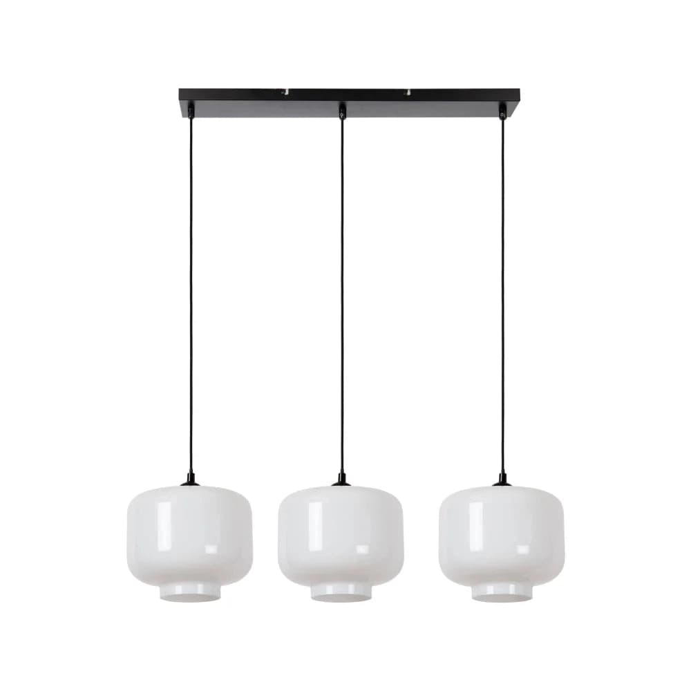 Lámpara colgante triple - White glass