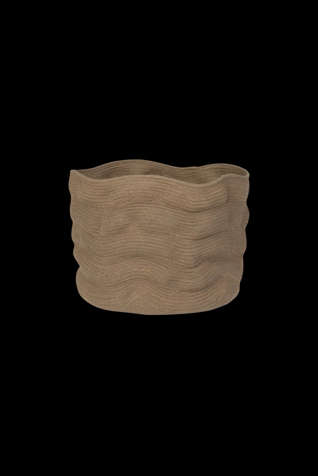 Cesta stonewashed - Soil brown - Ø30x25 cm