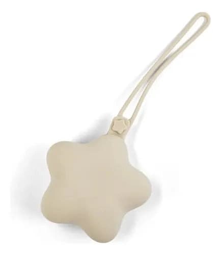 Colgante Guarda Chupetes Silicona - Star - Cream