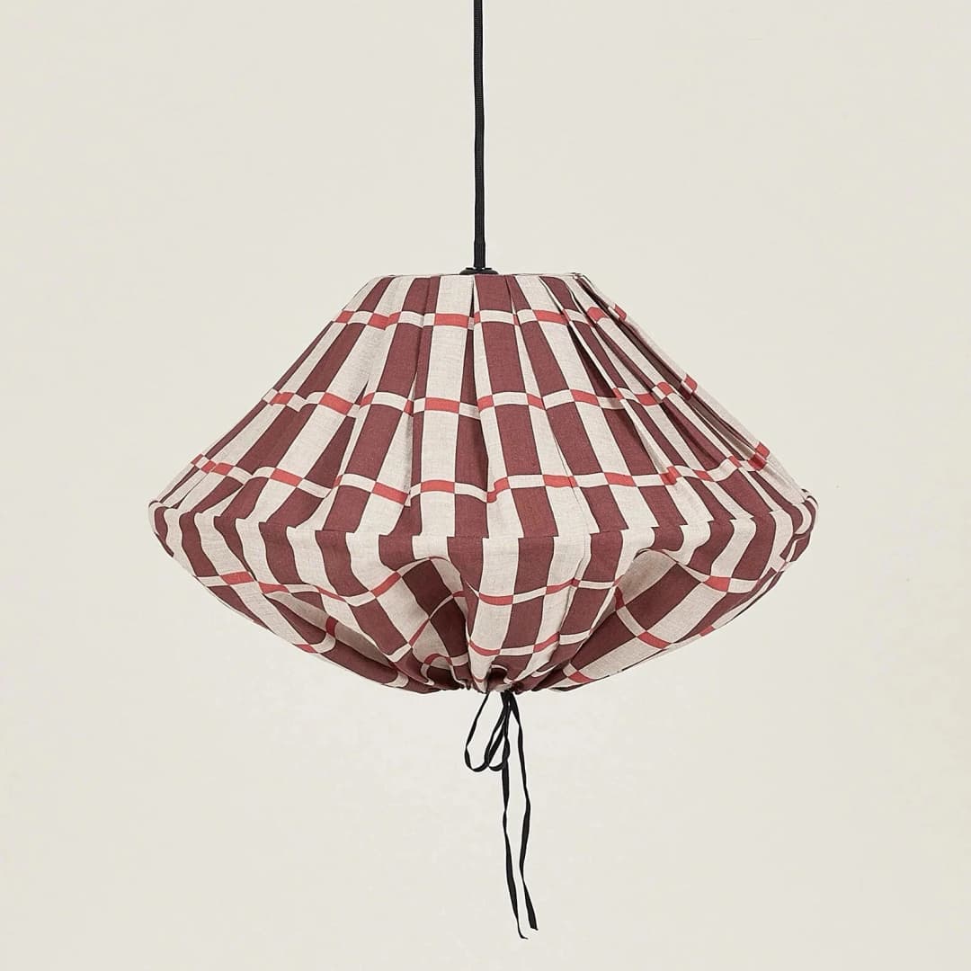 Lámpara colgante lino francés Yumi 50 cm - Maroon red mosaic