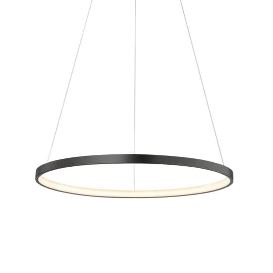 Lámpara colgante aluminio negro aro Ø 80 cm LED 48W - OYLC0003
