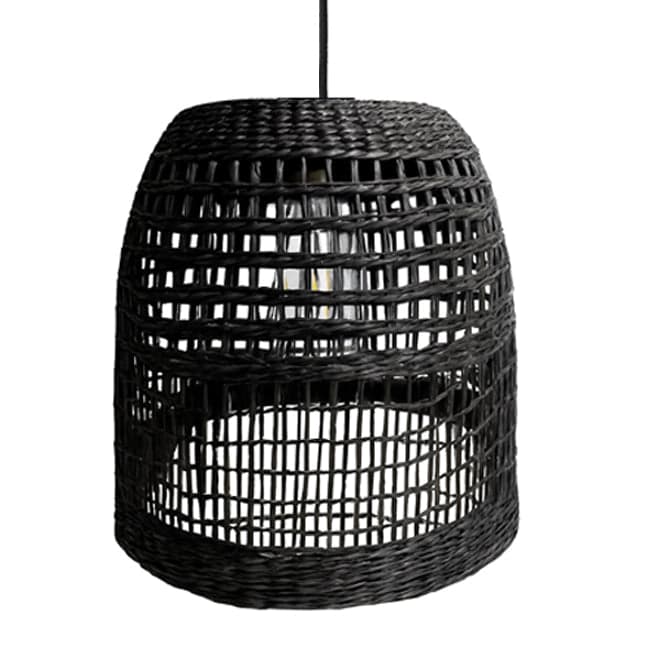 Lámpara colgante fibra natural negro Ø31x33 cm E27 - BRLC0059