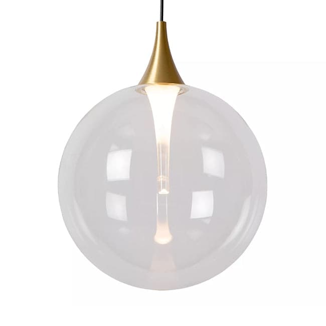 Lámpara colgante vidrio transaperente metal negro dorado Ø 160 cm LED 5W - LULC0280