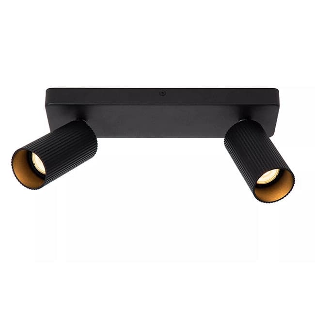 Foco aluminio negro 31x9 cm 2 luces GU10 - LUFO0013
