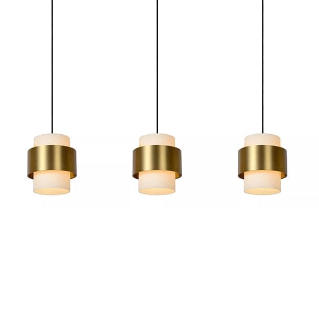Lámpara colgante metal vidrio empavonado bronce 1,06 3 luces cm E27 - LULC0193