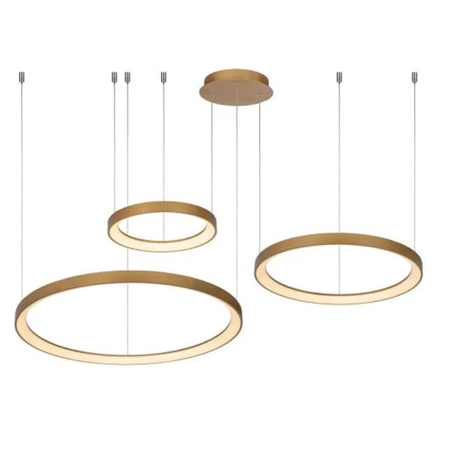 Lámpara colgante oro triple aro Ø78 x Ø58 x Ø38 cm LED 120 W - LULC0206