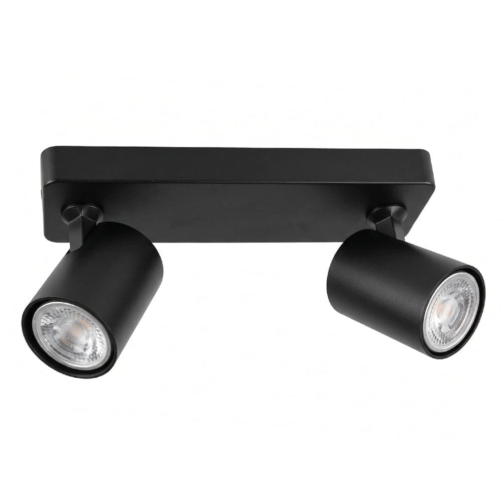 Foco aluminio negro 2 luces 25 cm GU10 - CLRE0001