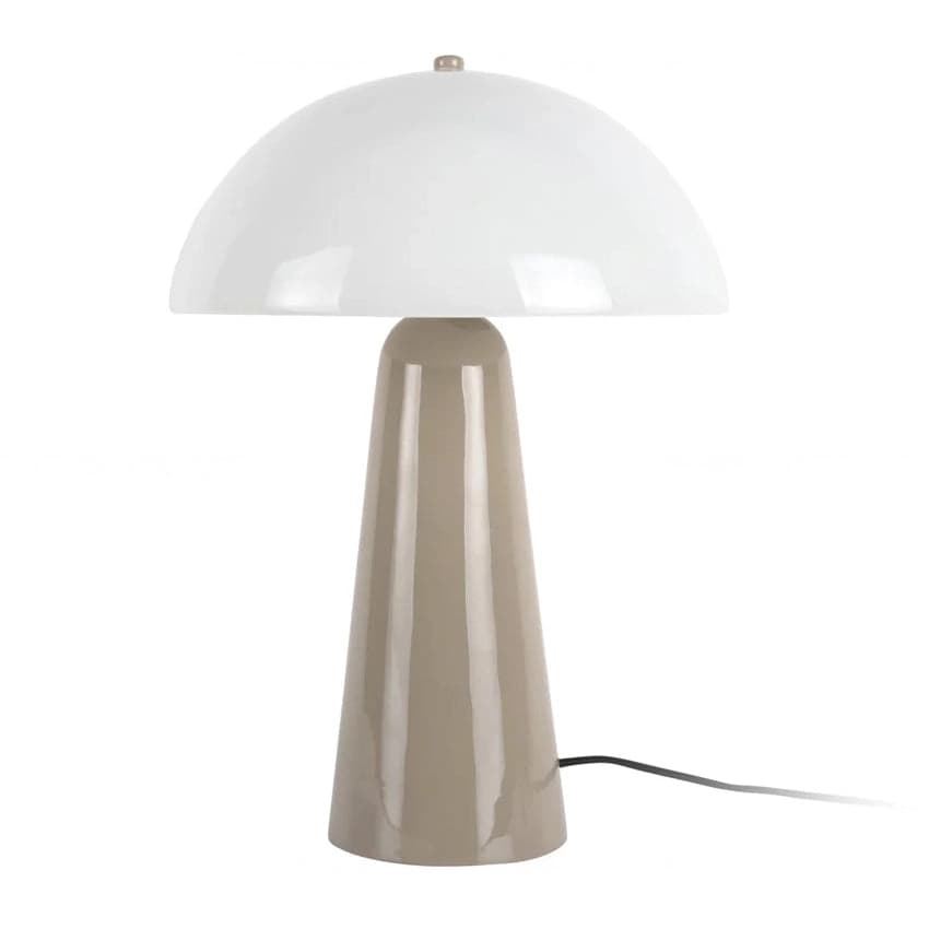 Lámpara de mesa metal taupe brillante vidrio opal Ø30xH42 cm E27 - PGLS0088