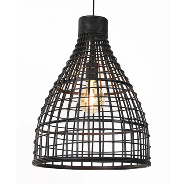 Lámpara colgante ratán negro Ø 40 cm E27 - LLLC0263