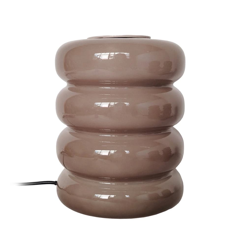 Lámpara de mesa vidrio taupe Ø12xH16,5 cm LED - PGLS0127