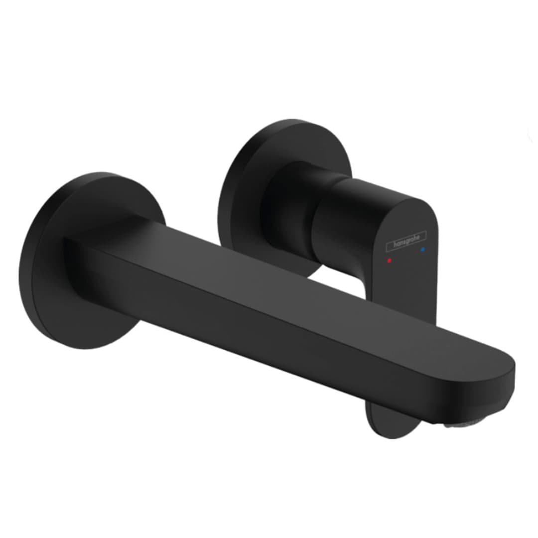 Griferia Lavamanos Rebris S Muro 20 Cm C/Desagüe 72528670 Negro Mate