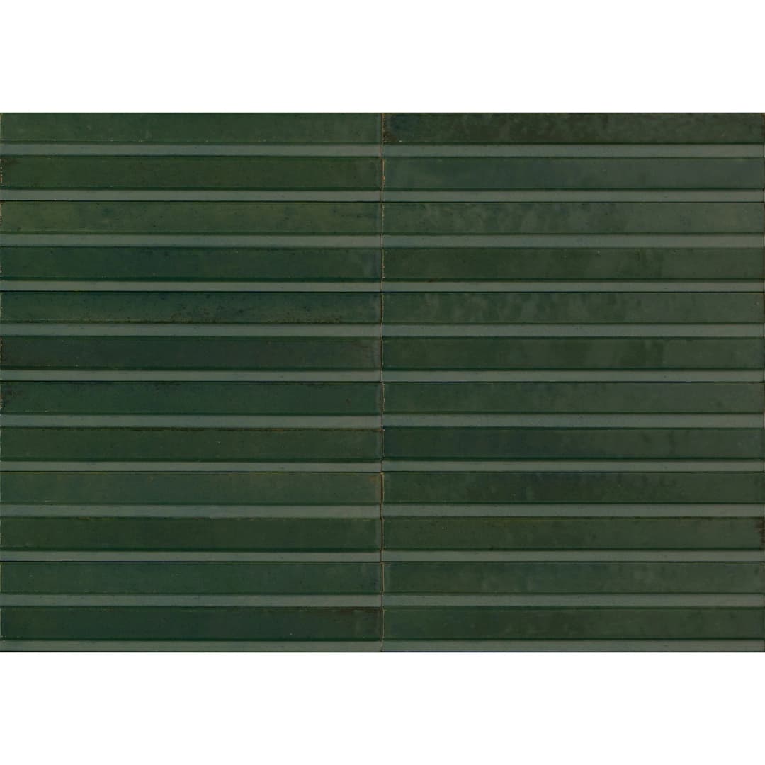 Porcelanato Lume 3D Green Brillante 6x24 cm