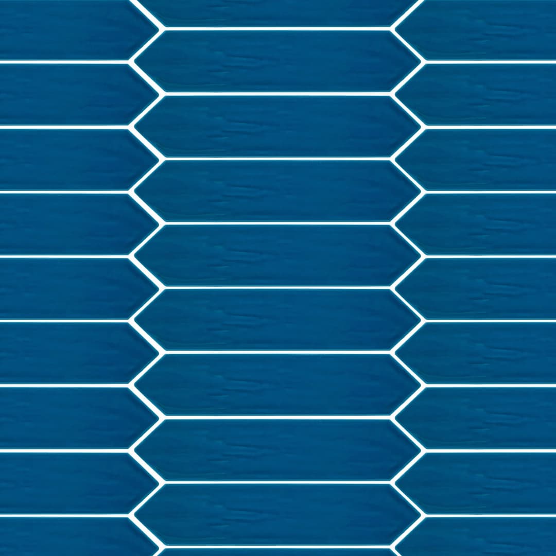 Cerámica Muro Flow Picket Cosmic Azul Brillante 7.7x30.5 cm