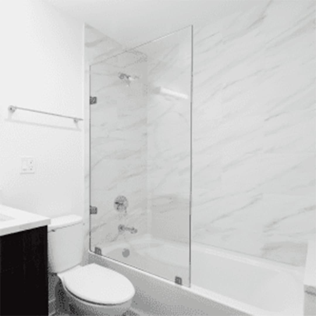 Mampara fija Civita de Tina negro mate 1000x1500 mm