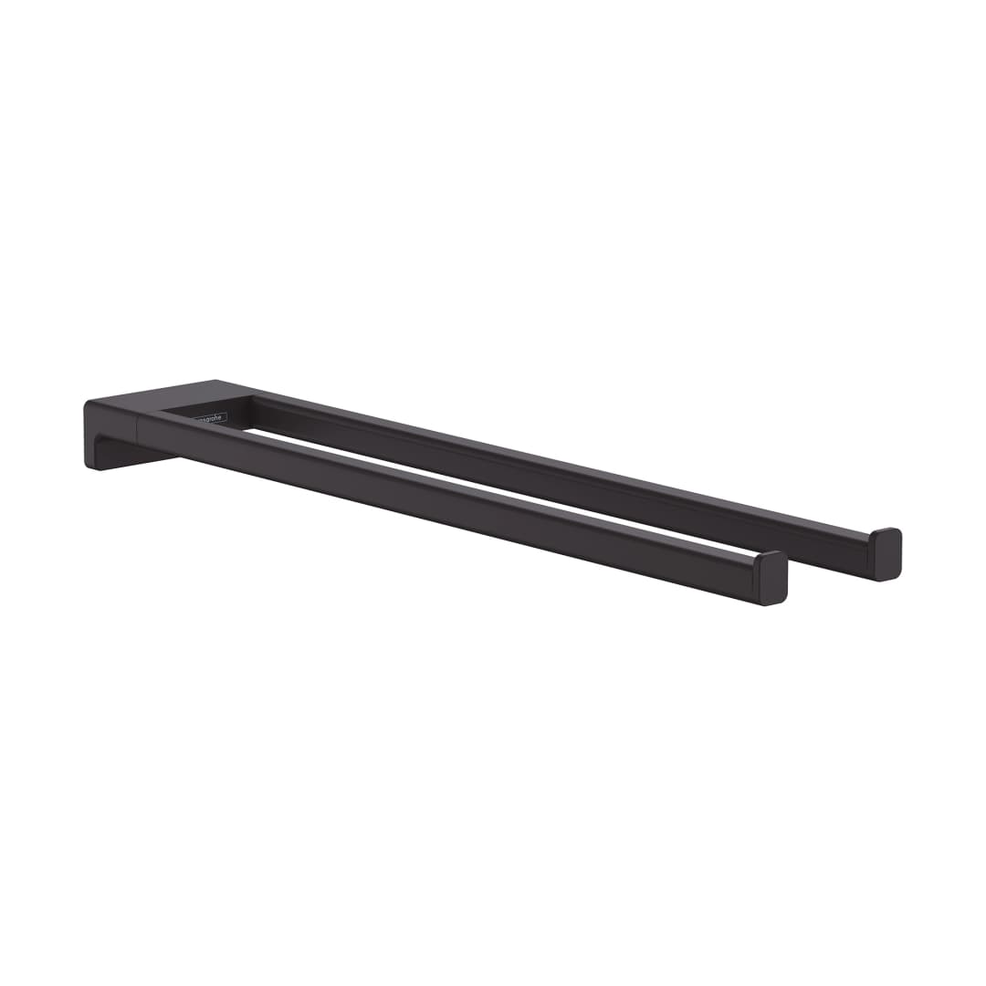 Toallero Addstoris de Barra Doble Metal Negro 8x44.5x3.2 cm