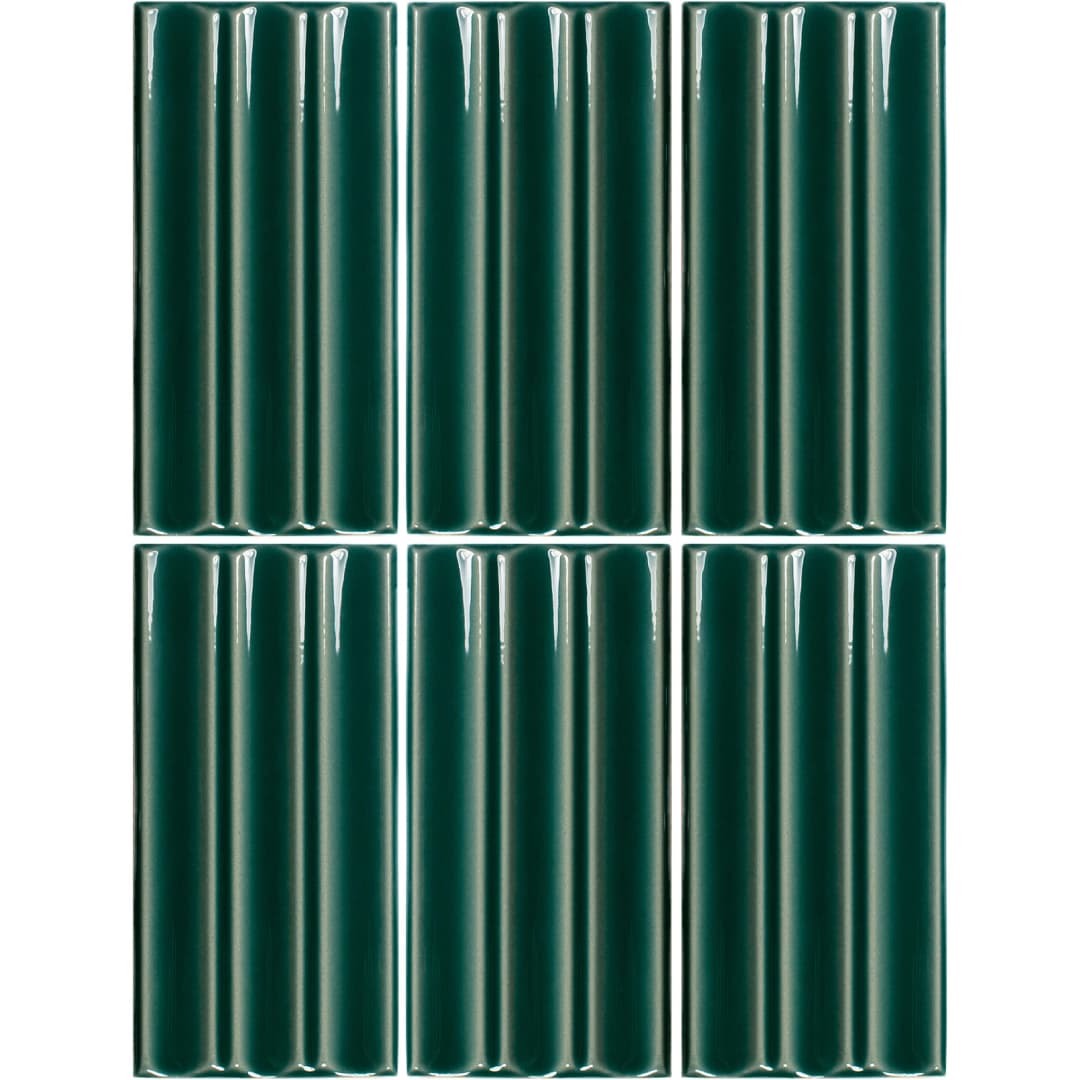 Cerámica Muro Fayenza Belt Royal Green Brillante 6.2x12.5 cm