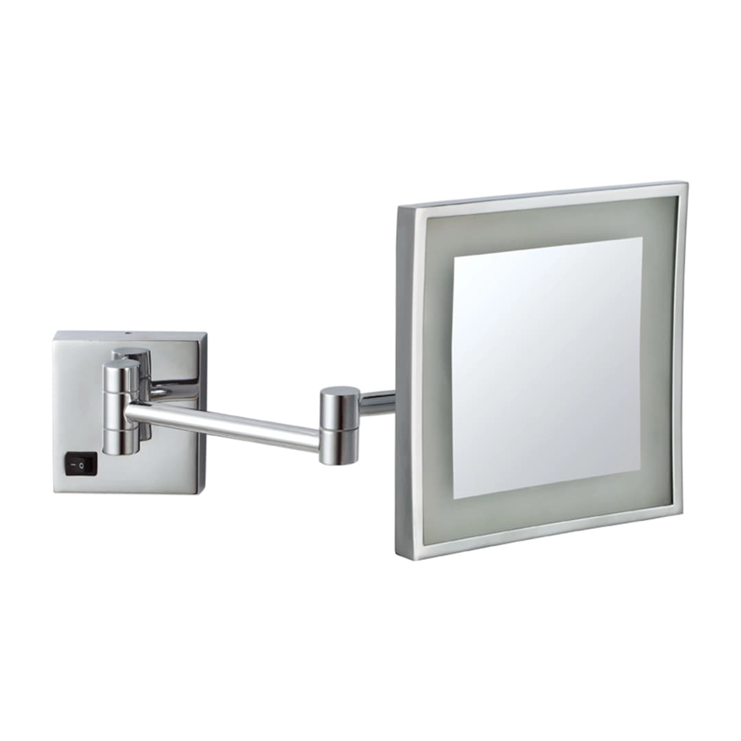 Espejo Accesorios Klipen Cuadrado Led Aumento con Brazo Cromado