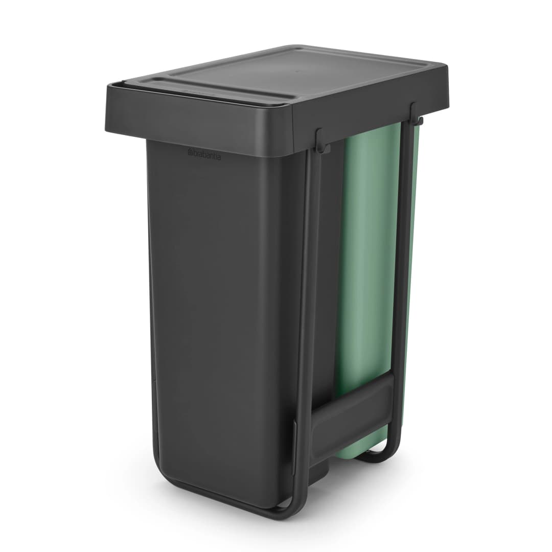 Basurero Soft & Go Built In Dark Grey & Jade Green 2+30