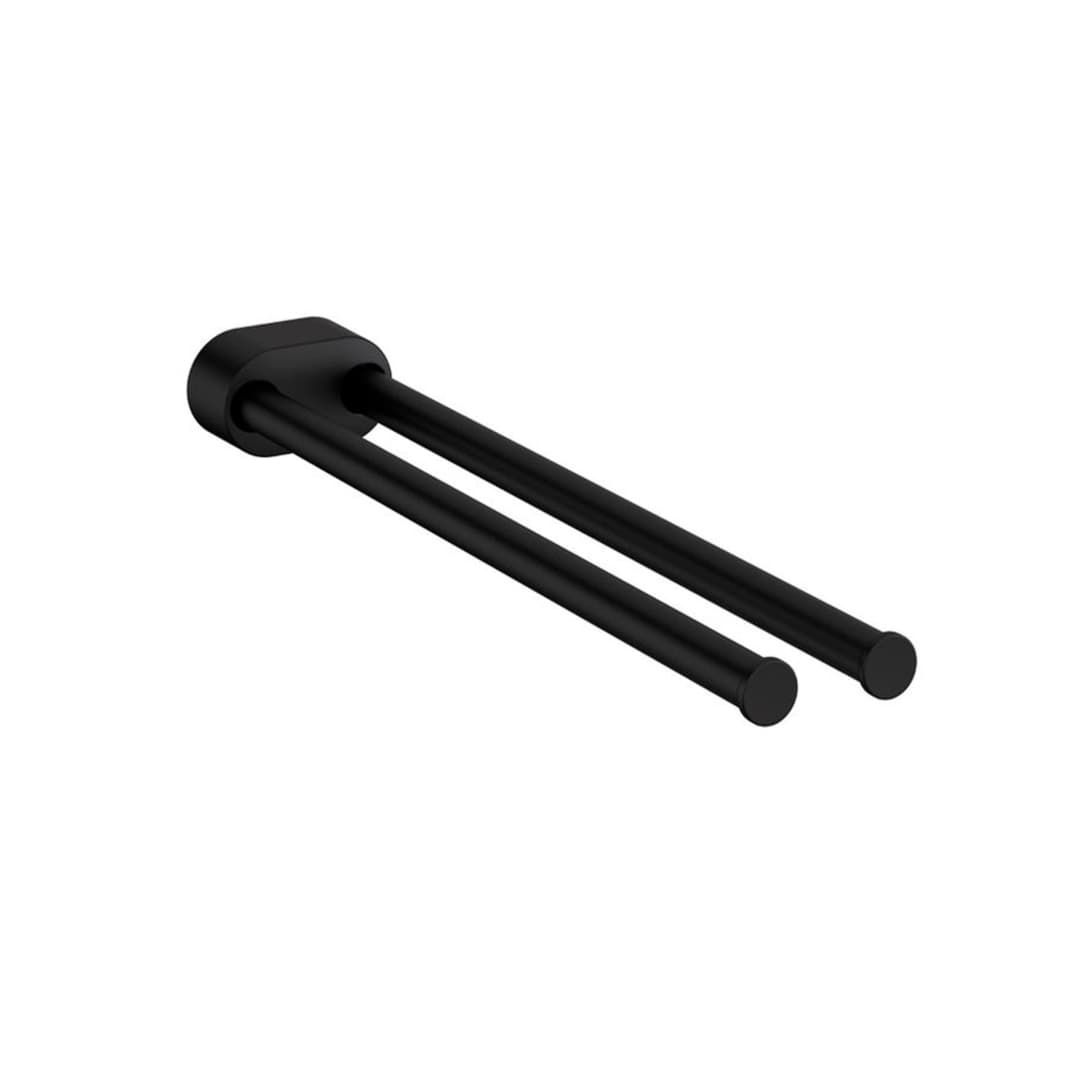 Toallero Architect Doble Negro 40.5x8x4.5 cm