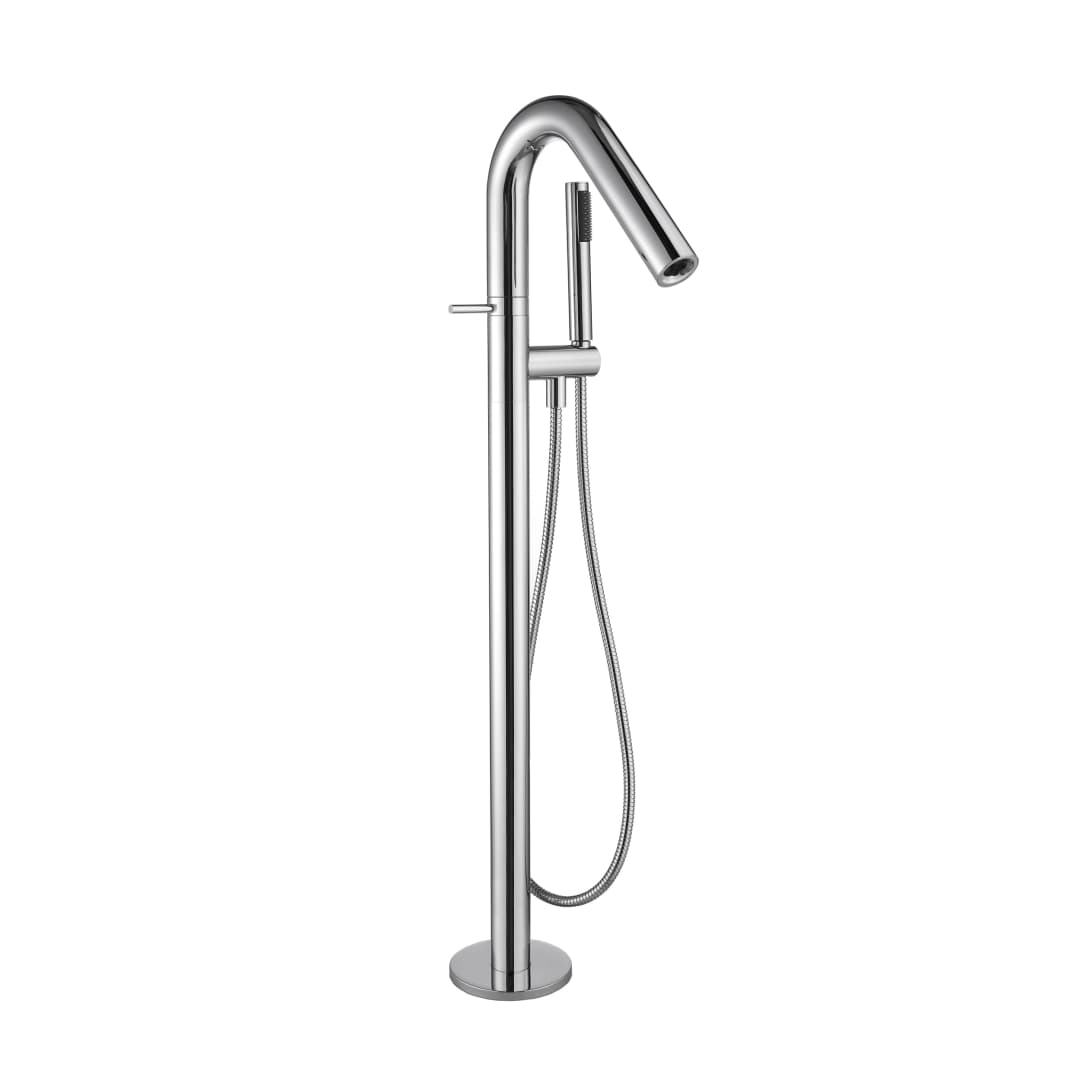 Grifería Tina Pie Curve C/Ducha Fono, Flexible, Soporte Cromo