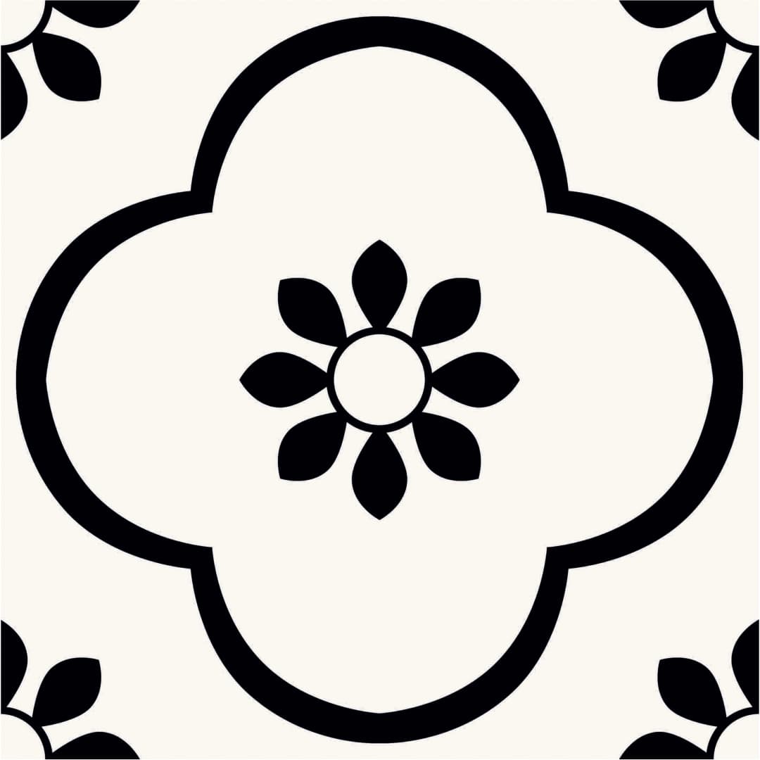 Gres Porcelánico Dolcevita Flower White Mate 20x20 cm