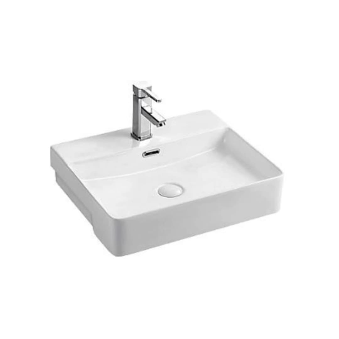 Lavamanos San Slim Semi Empotrada 50 Cm con Rebalse Blanco