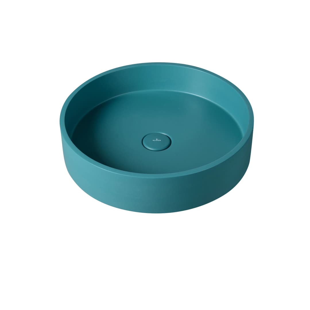 Lavamanos De Sobreponer Redondo Nápoles Azul Cielo Con Desagüe 425 Mm