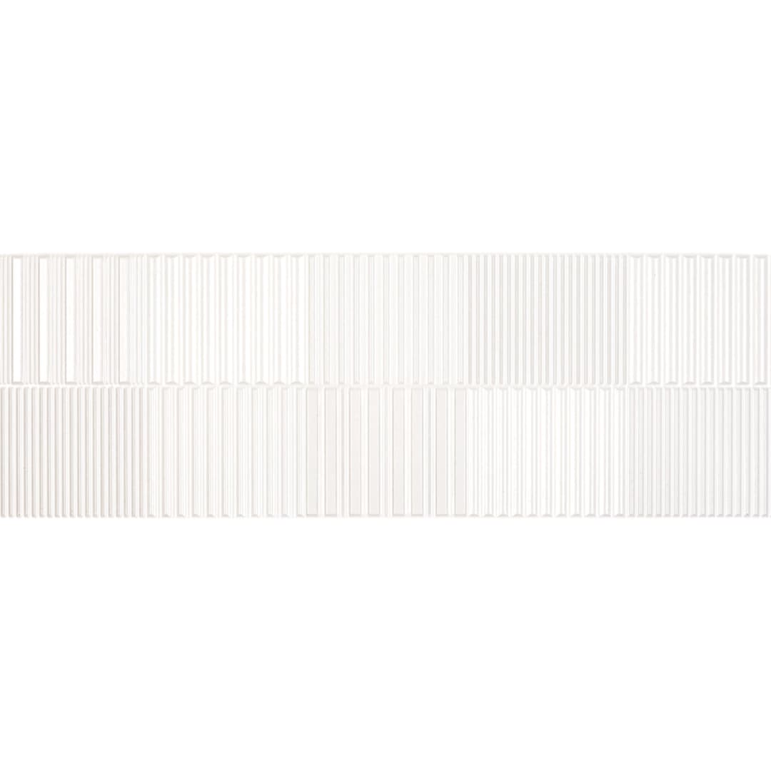 Cerámica Muro Groove White Rose Mate 30x90 cm