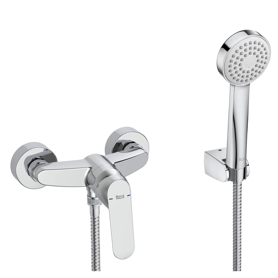 Grifería Ducha Alfa Expuesta C/Ducha Fono, Flexible, Soporte A5a2325c00 Cromo