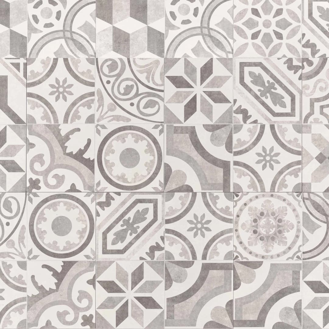 Cerámica Alpha Decorado Gris Mate 45x45 cm