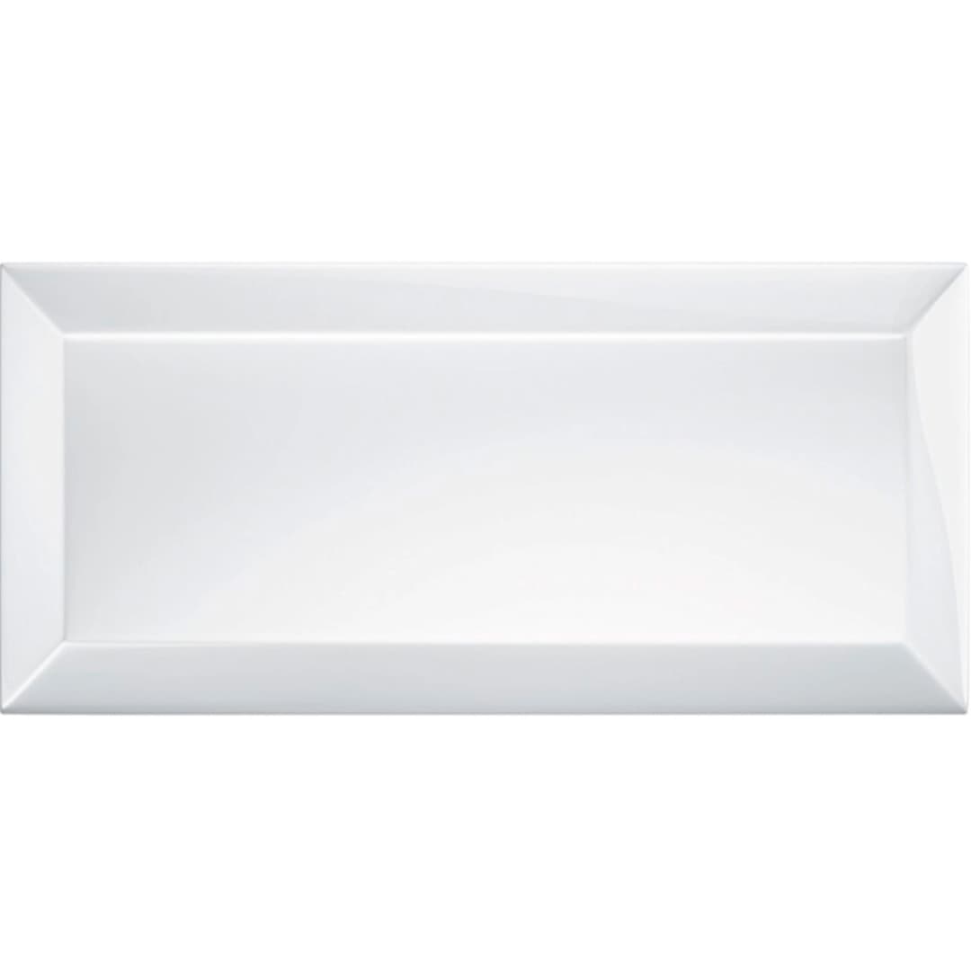 Cerámica Muro Bisote Blanco Brillante 7.7x15.4 cm